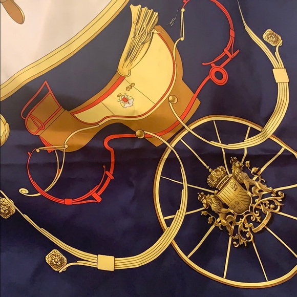 💯 Authentic Hermes Ledoux Springs Carriage Scarf - Picture 6 of 12